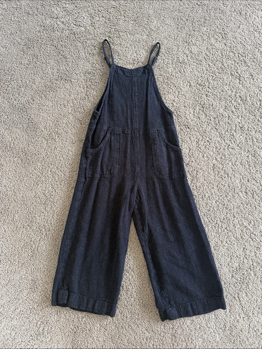 Cat & Jack Black Kids' Lightweight Wide-Leg Overalls Romper